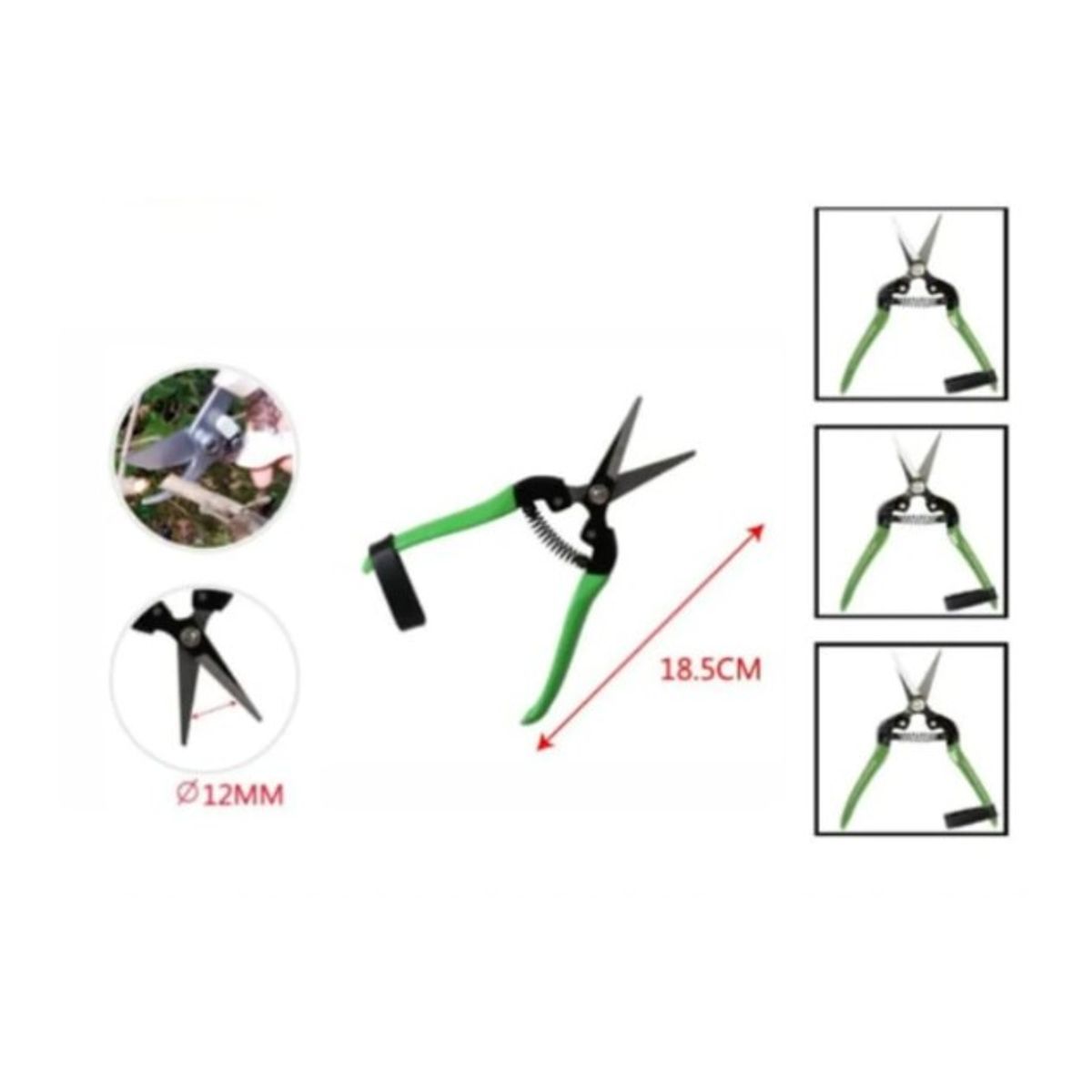 GENERICO - Tijera De Jardin Con Dientes Mango De Un Color 18,5 Cm