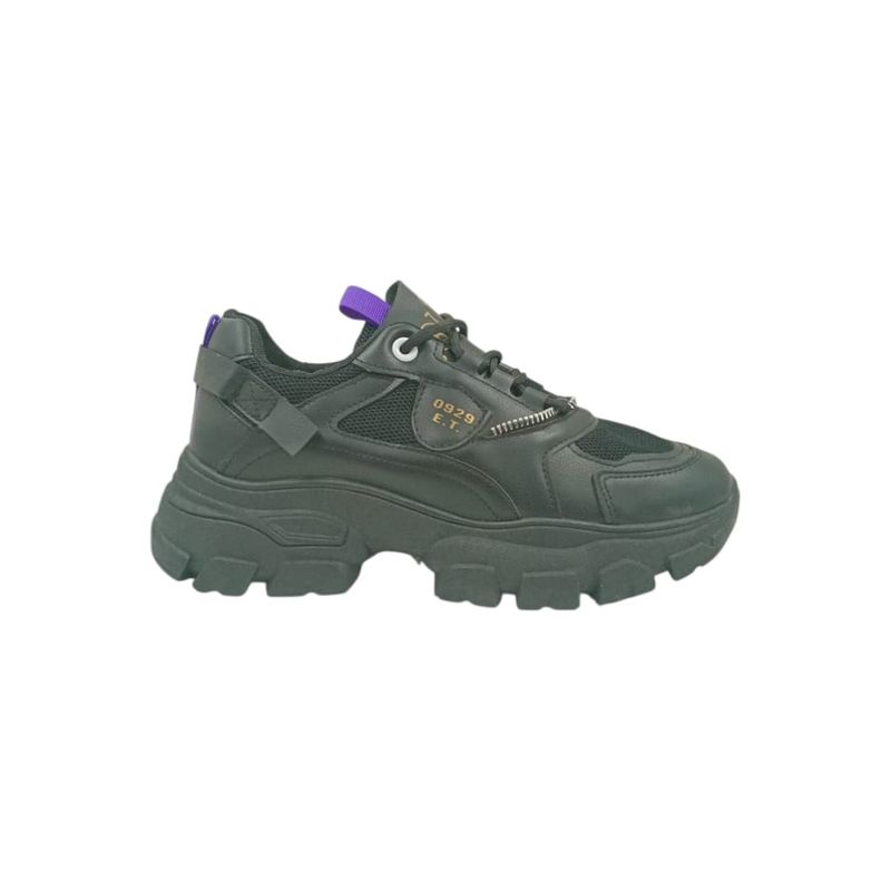 HERIEL - Zapatilla Negra Plataforma Mujer