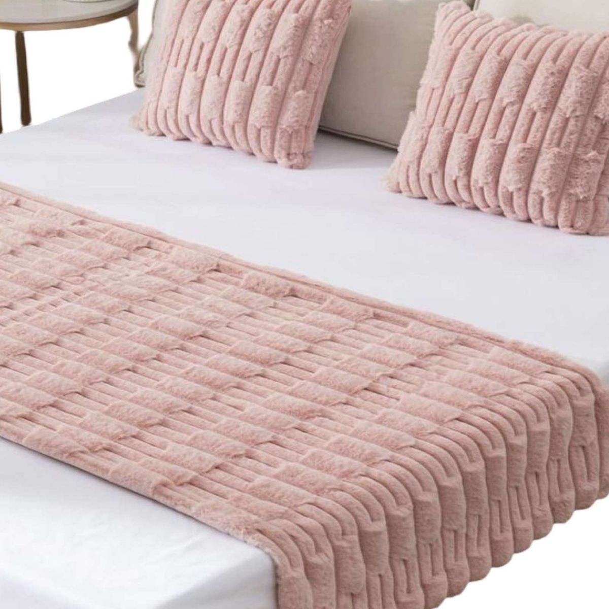 GENERICO - PIECERA MAS 2 FUNDAS DISEÑO BAMBU ROSA