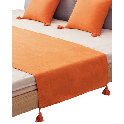 Imagen 2 del producto PIECERA MAS 2 FUNDAS CON POMPONES NARANJA