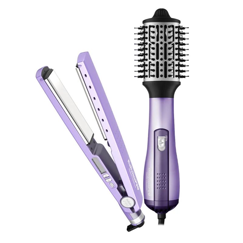 BABYLISS PRO - Combo Cepillo Secador 64mm y Plancha Iónica 4091 BaBylissPRO
