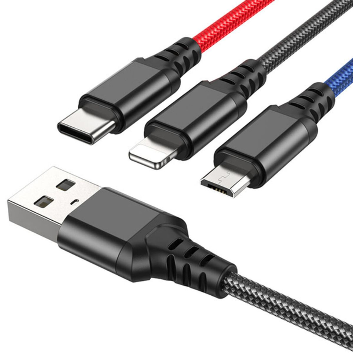 HOCO - Cable USB a iP+Tipo C+Micro 2A HOCO X76