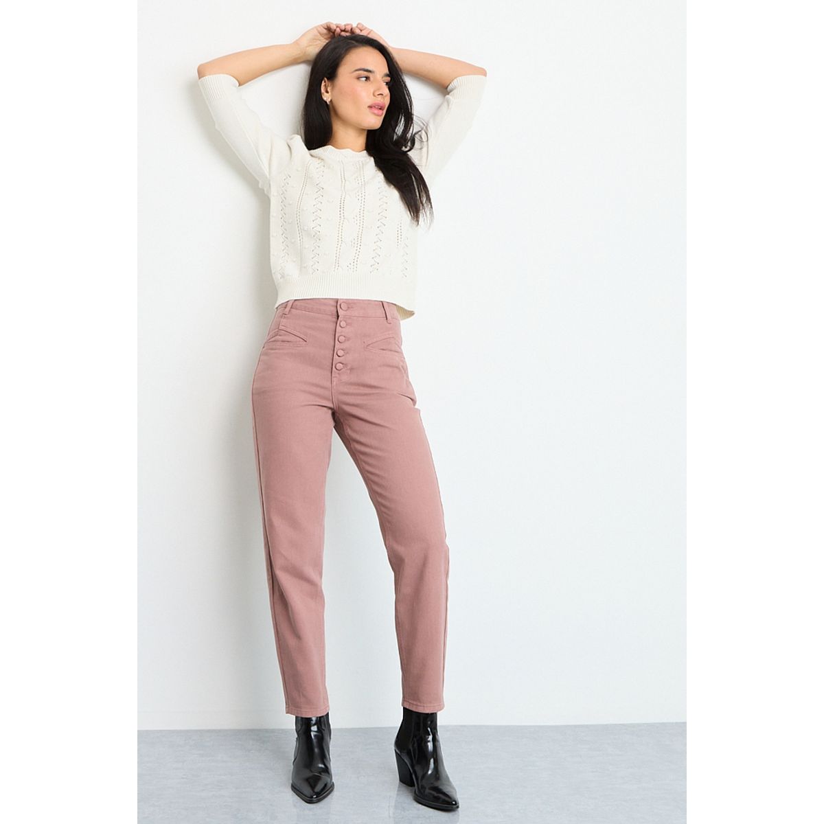 IO - Jeans Mom Mujer Rosado IO