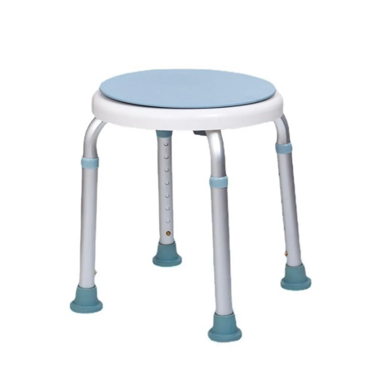 DETODOYMAS - Piso Silla De Ducha Redondo Altura Ajustable Sin Respaldo - Plateado