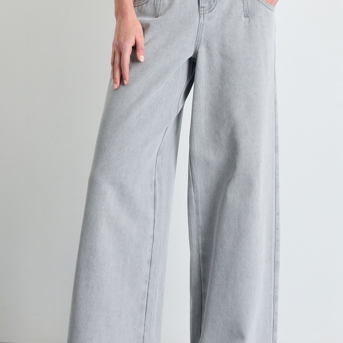 IO - Jeans Wide Leg Mujer Gris IO