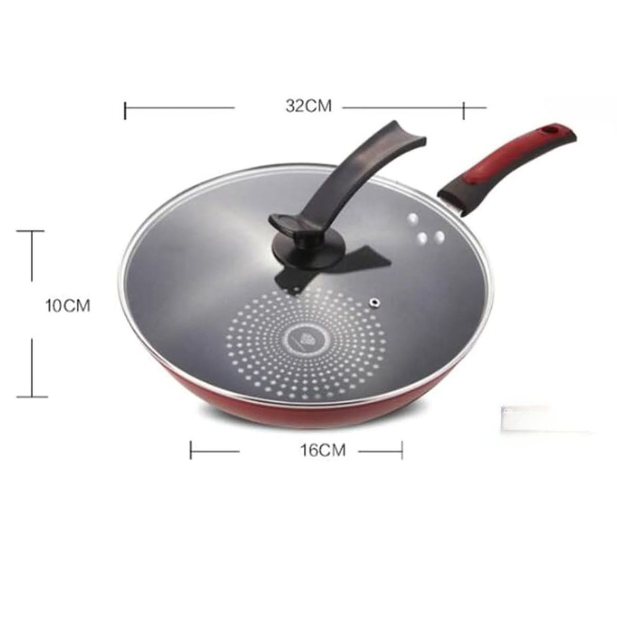 CRUSEC - Sartén Wok De Cocina Con Tapa 32 CM Coccion Antiadherente
