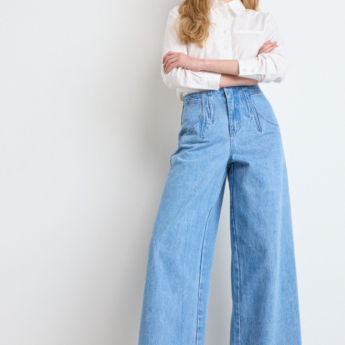 IO - Jeans Wide Leg Mujer Celeste IO