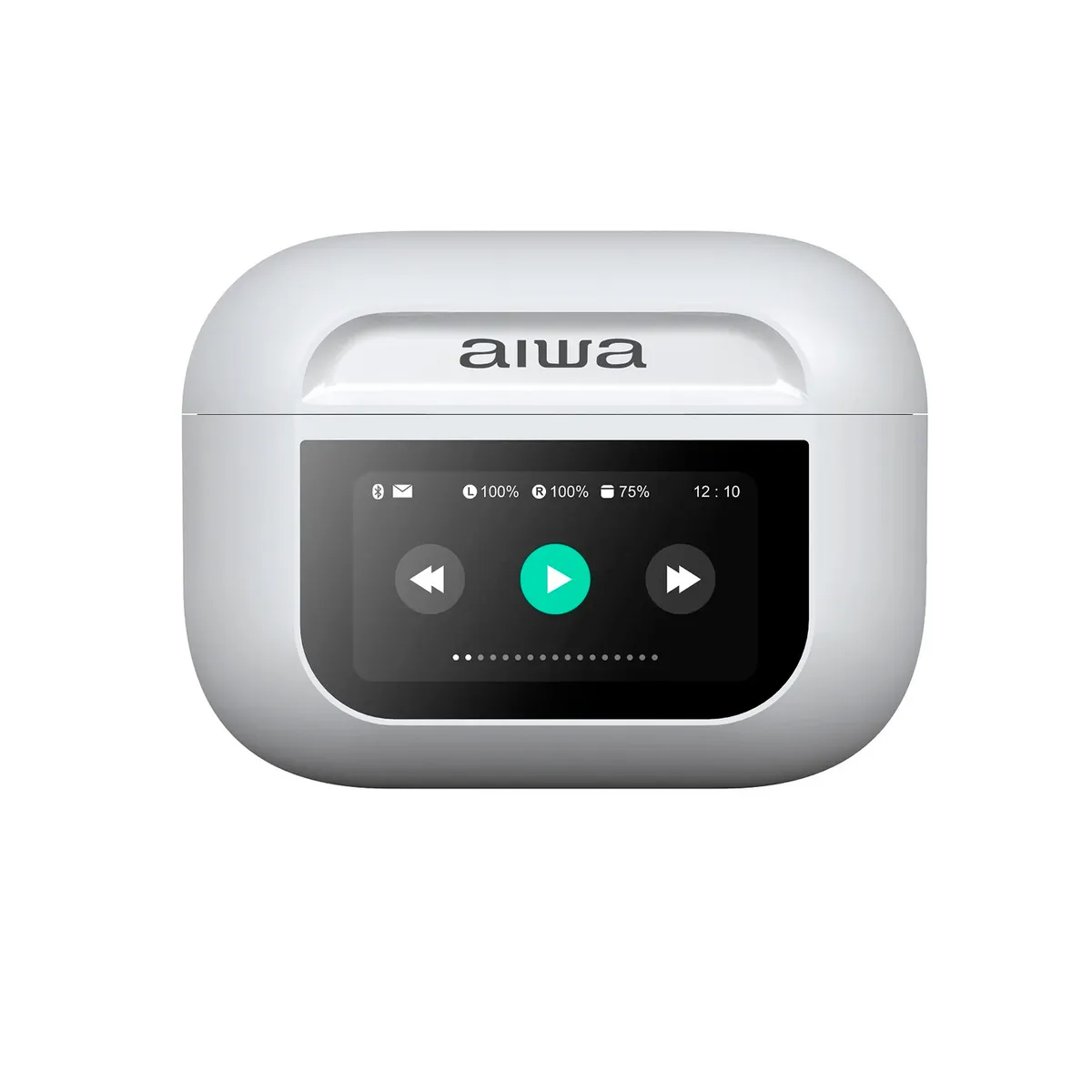 AIWA - Audífonos Inalámbricos Aiwa In Ear Pantalla Táctil Aw-Twsgpro Blanco