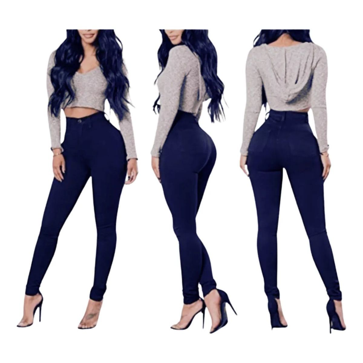 LOOK SHOP - Leggins Tela Jeans Pantalon Elasticado Calza Lindo Calce. 48