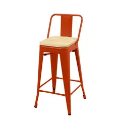 HABITA2 CHILE - Taburete Tolix metal con asiento de madera 66 cm - Rojo