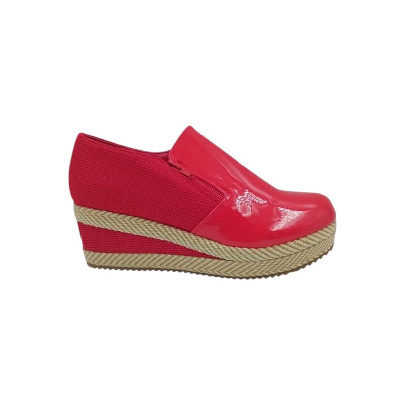 HERIEL - Zapato Panchita Roja Charol Plataforma