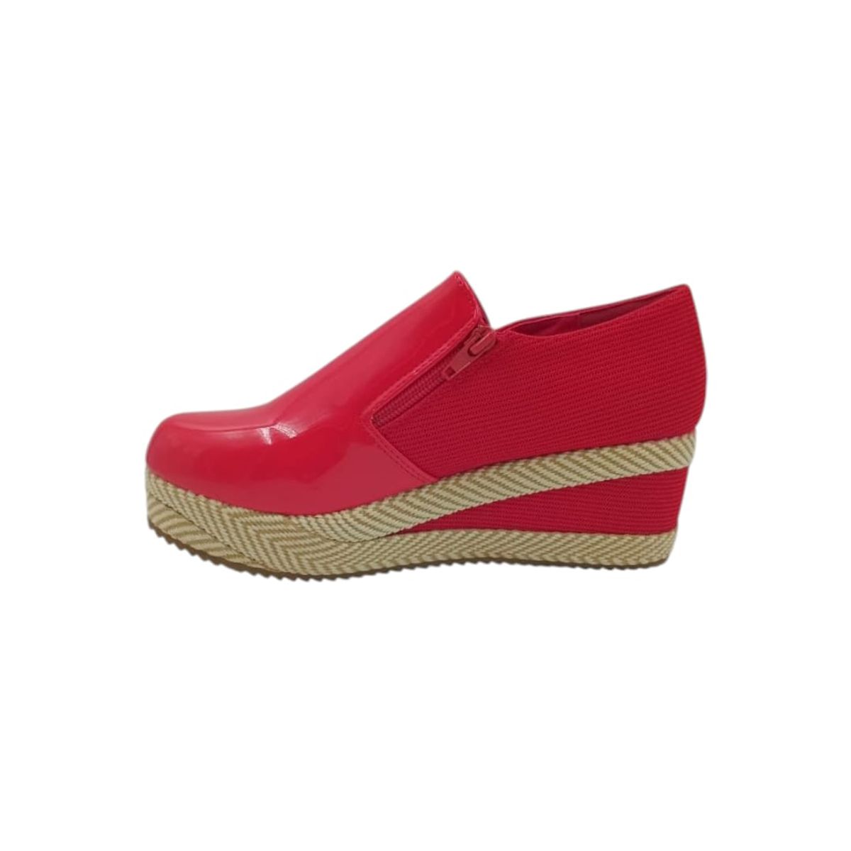 HERIEL - Zapato Panchita Roja Charol Plataforma