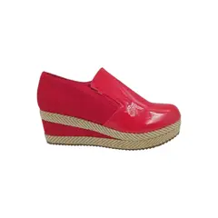 HERIEL - Zapato Panchita Roja Charol Plataforma