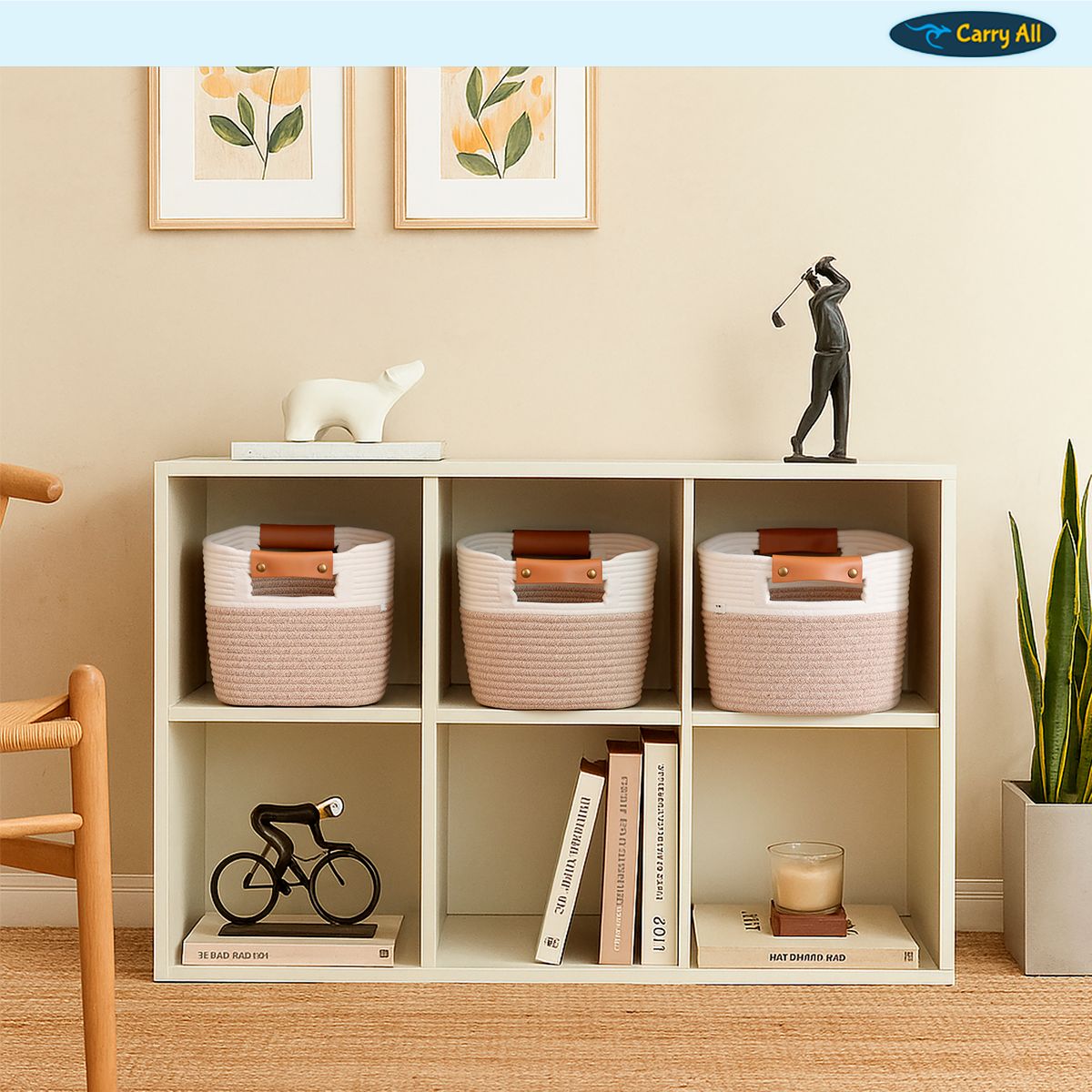 CARRY ALL - Canasta Cesta Organizadora De Algodon Carry All Tonos Tierra M