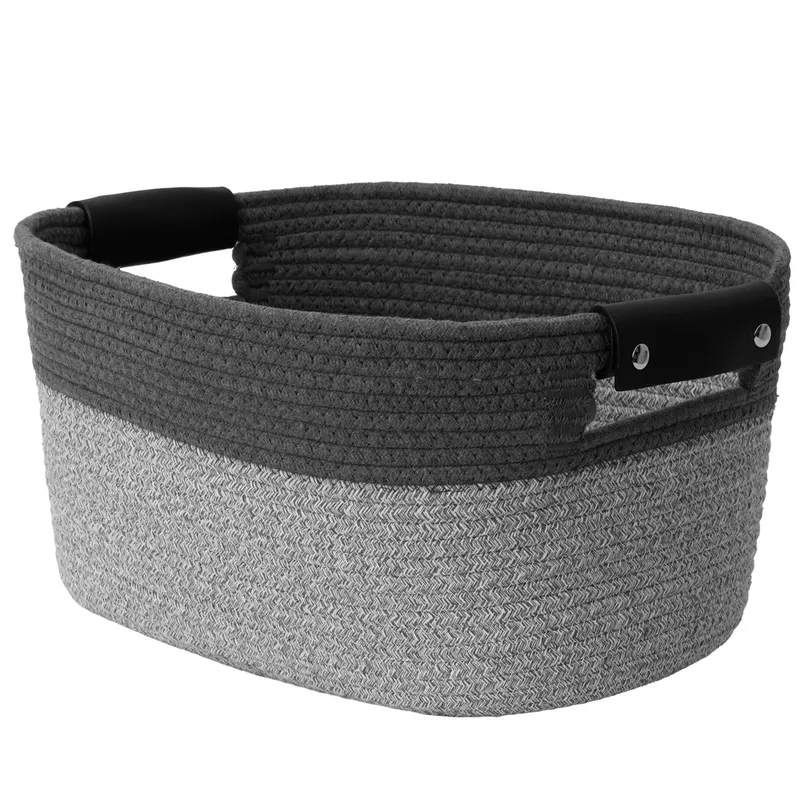 CARRY ALL - Canasta Cesta Organizadora De Algodón Carry All Tonos Grises M