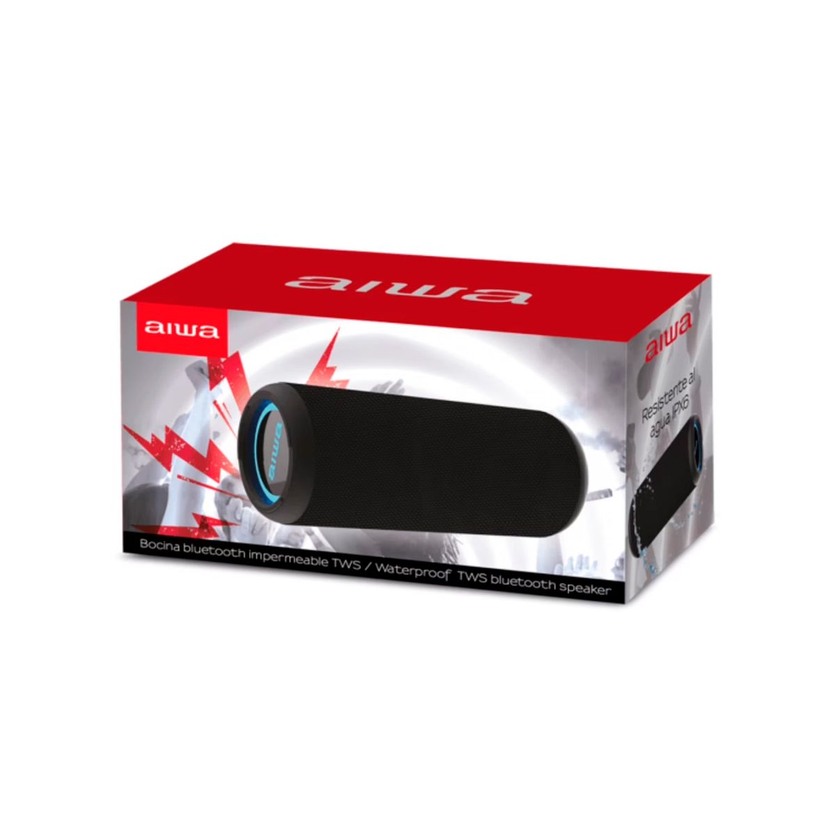 AIWA - Parlante Portátil Inalámbrico Aiwa Aw-kf4 Tws Ipx6 10W Negro