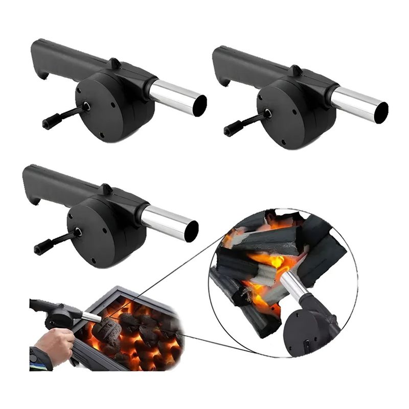GENERICO - X3 Soplador Encendedor Manual Iniciador Fuego Parrilla Asado
