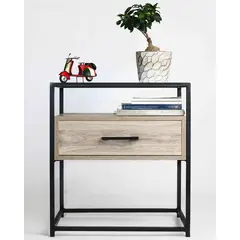 GENERICO - Velador Industrial Metal Y Melamina Astromelia Home 50x40x55