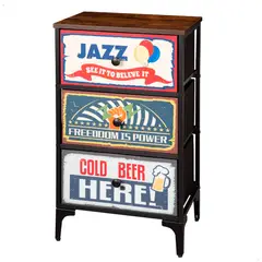 CARRY ALL - Velador Cajonera 3 Cajones Carry All® Línea Vintage