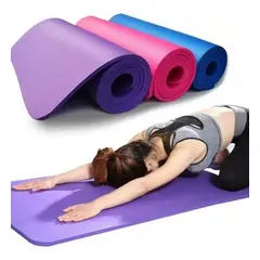 GENERICO - Mat Yoga Colchoneta 185x61 Cm Espesor 10mm Pilates Ejercicio Color Azul