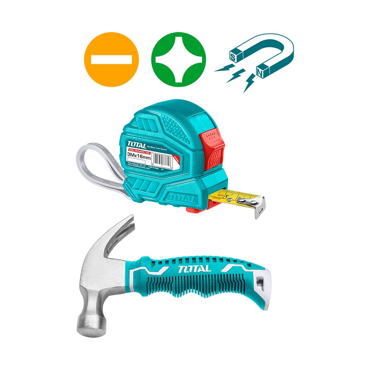 TOTAL TOOLS - Juego de Herramientas Manuales 9 Piezas Total