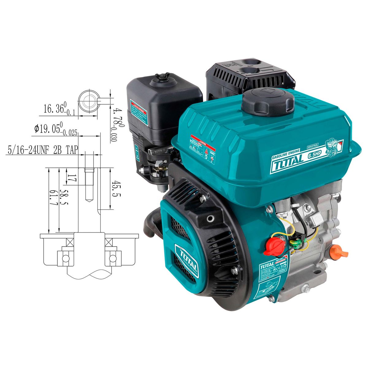 TOTAL TOOLS - Motor Estacionario 6.5 HP Total