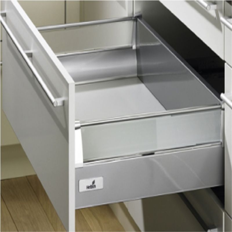 HETTICH - Cajón alto extracción parcial con cierre suave plata 300 mm Innotech