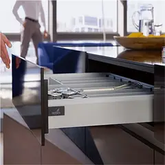 HETTICH - Cajón bajo extracción total con cierre suave plata 470 mm Innotech