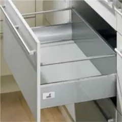 HETTICH - Cajón alto extracción total con cierre suave plata 420 mm Innotech