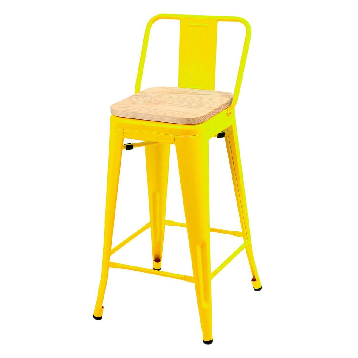 HABITA2 CHILE - Taburete Tolix metal con asiento de madera 66 cm