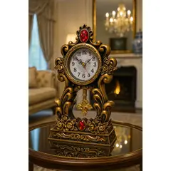 GENERICO - Reloj de Mesa Estilo Vintage Elegantes con Detalles Decorativo