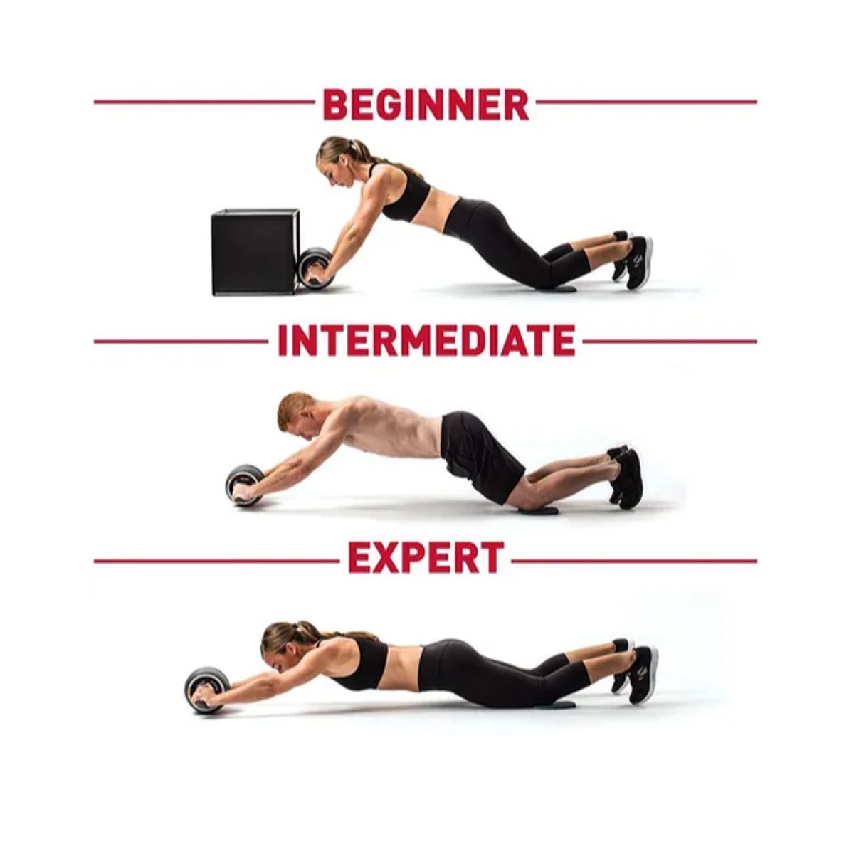 GENERICO - Rueda Abdominal Grande Roller Mango Ergonomico + Goma Eva