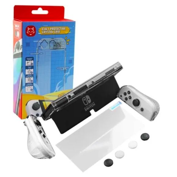 ATLAS Pack Proteccion Carcasa Lamina Nintendo Switch Oled 8 En 1