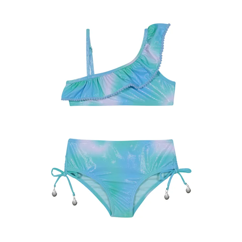 H2O WEAR - Traje de Baño Niña Bikini 1 Hombro UV50 H2O Wear Calipso - Celeste