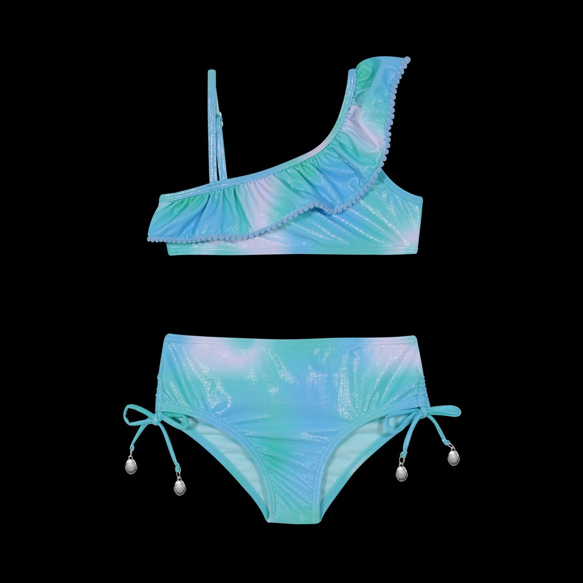 H2O WEAR - Traje de Baño Niña Bikini 1 Hombro UV50 H2O Wear Calipso - Celeste