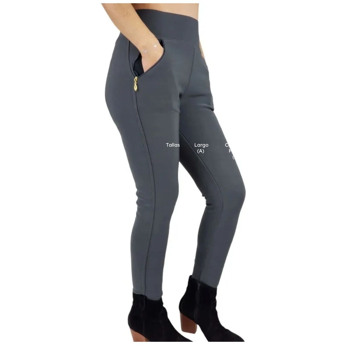 LOOK SHOP - Pack 3 Pantalón Calza Forro Piel. Bolsillo Cierre. Diseño H1