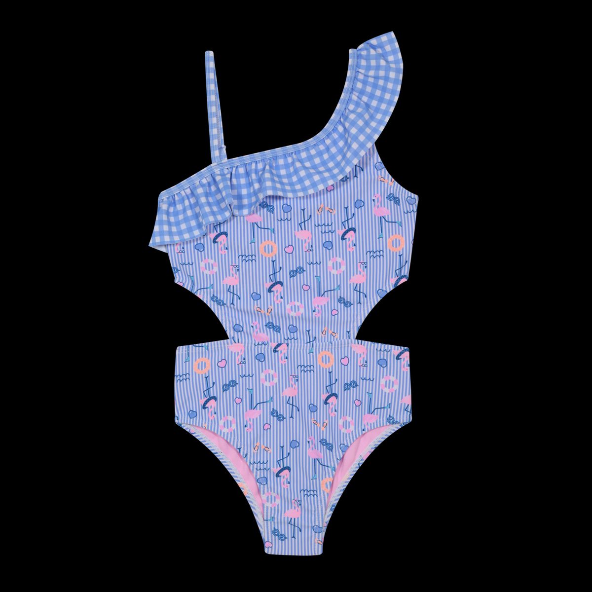 H2O WEAR - Traje de Baño Niña 1 Hombro Cut Out UV50 H2O Wear Celeste - Celeste