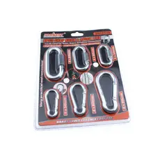 GENERICO - Set De Bandola Mosquetones De Acero Y Eslabón Set 6 Unidades