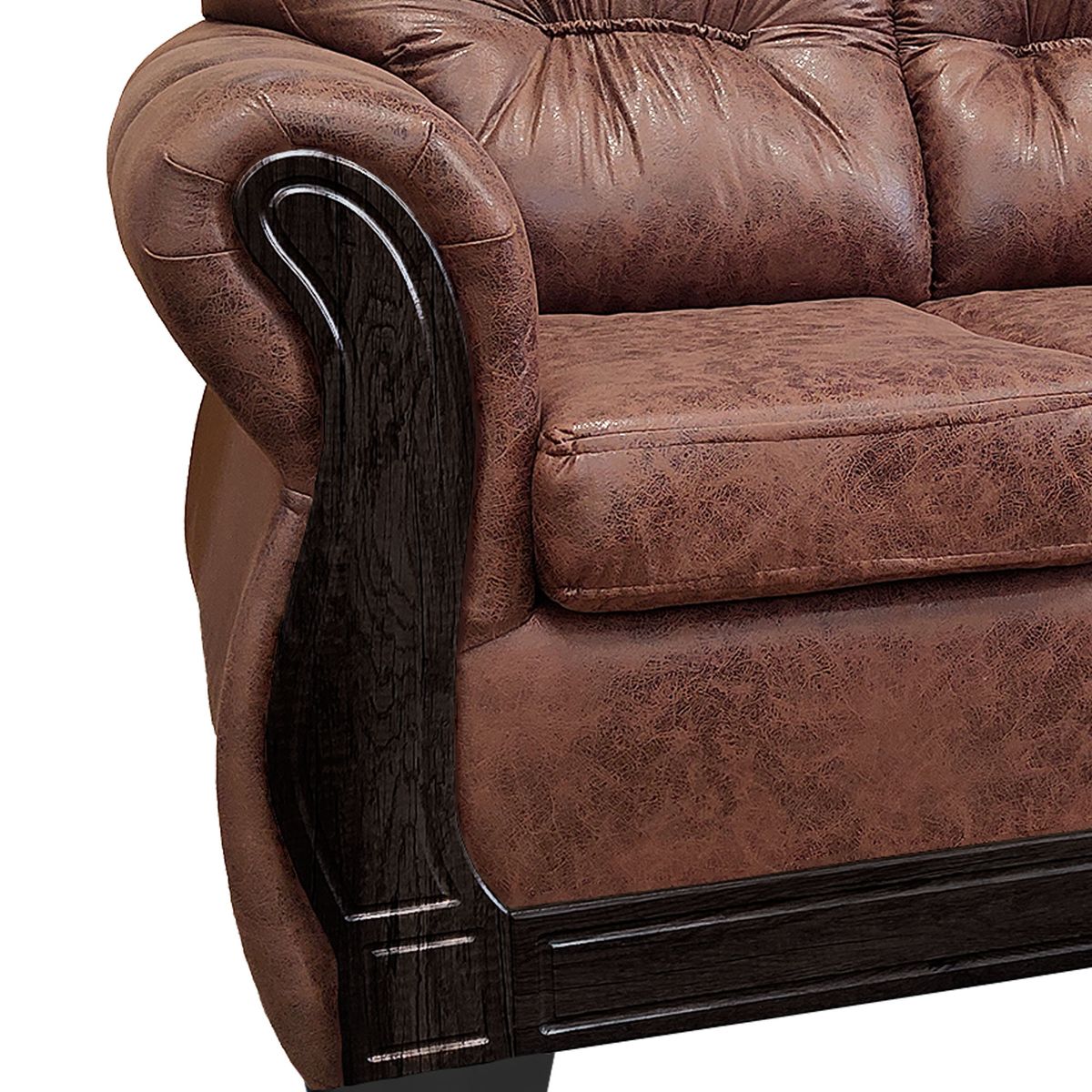 AMERICA DECORA - Living Con Respaldo Confortable 5 Cuerpos Taurus 3+2 Envejecido Terracota