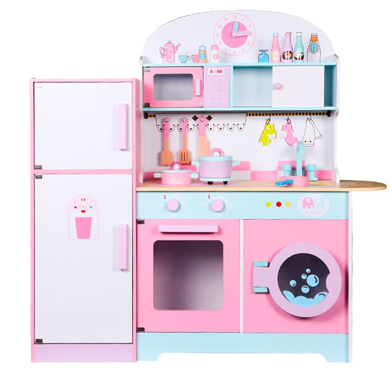 KIDSCOOL Cocina Vintage Con Refrigerador