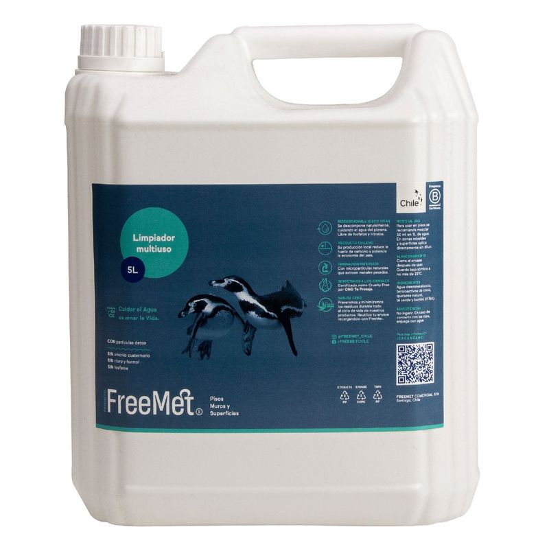 FREEMET - Refill Limpiador Multiuso todo tipo de superficies 5L Freemet Ecológico