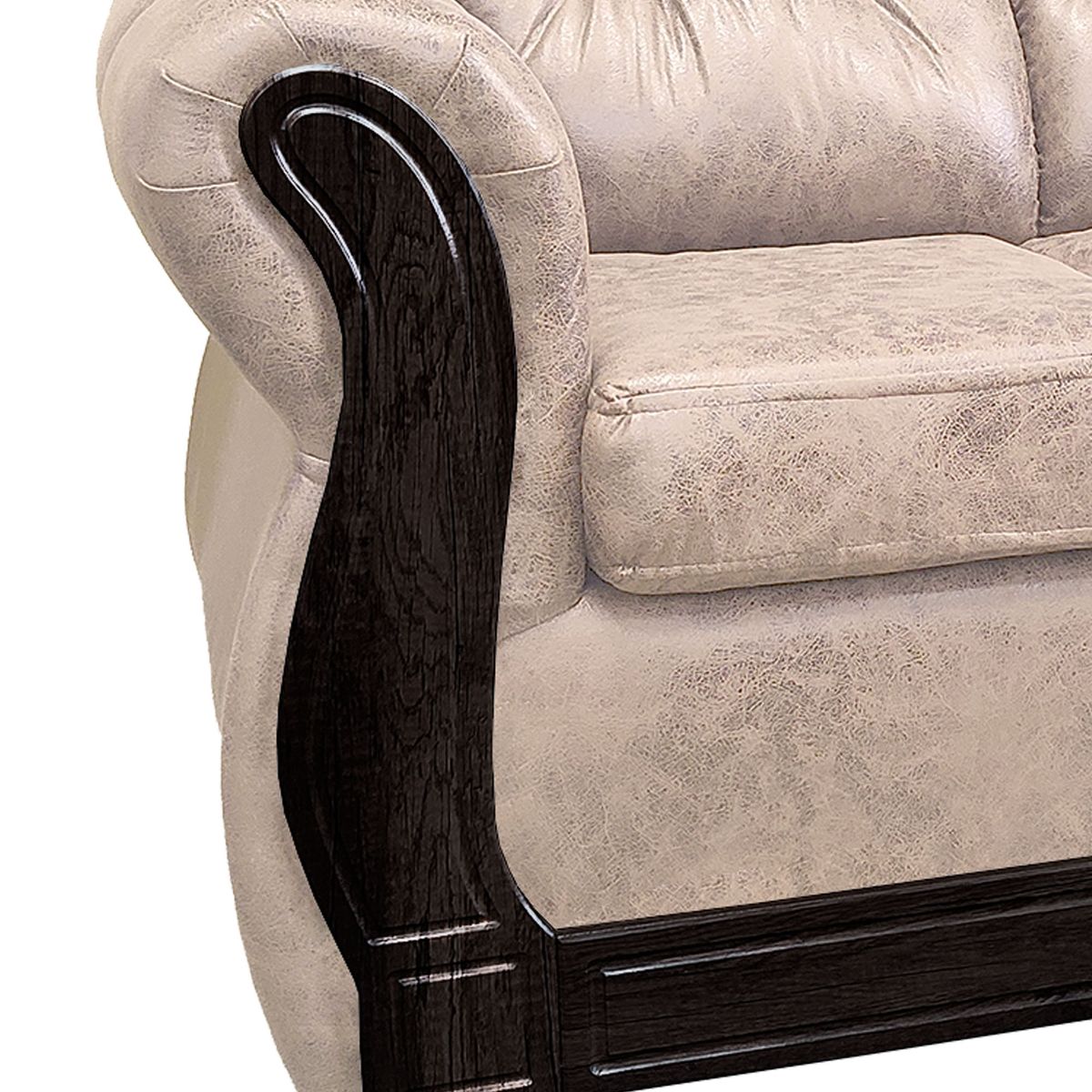 AMERICA DECORA - Living Con Respaldo Confortable 5 Cuerpos Taurus 3+2 Envejecido Beige