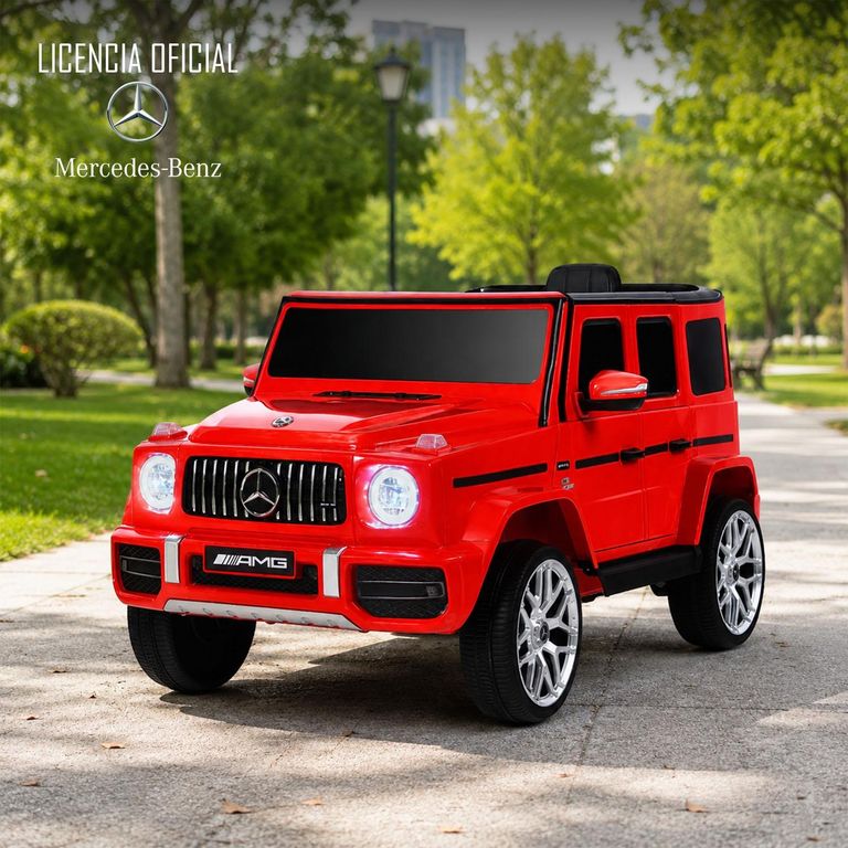 KIDSCOOL Auto a Batería Jeep G63 Con Licencia Mercedes 12V Rojo