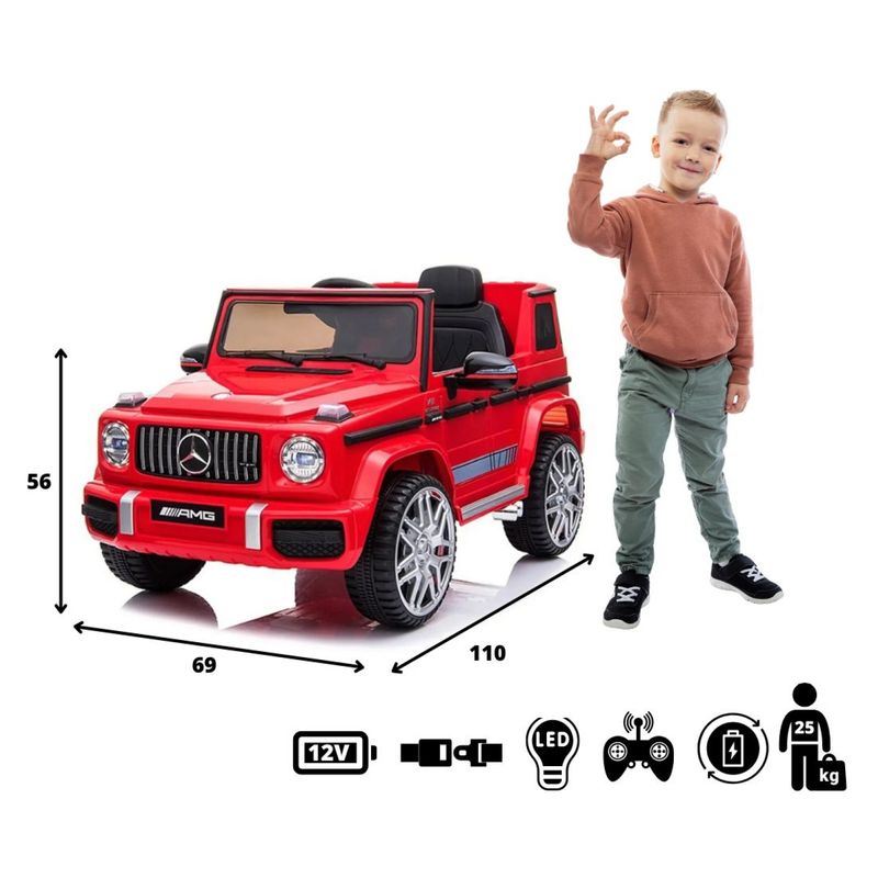 KIDSCOOL - Auto A Bateria Jeep G63 Con Licencia Mercedes 12V Rojo Kidscool