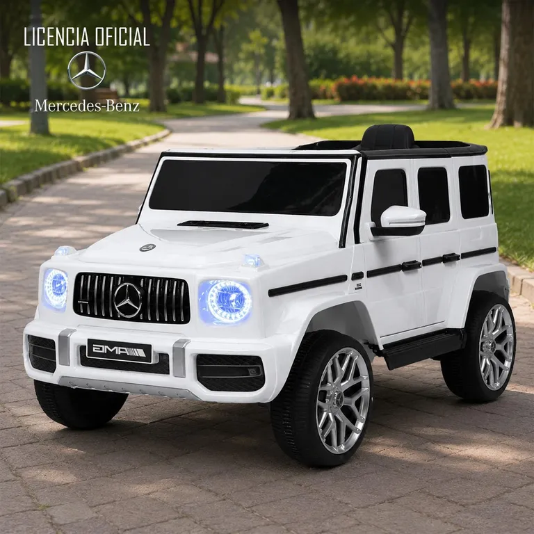 KIDSCOOL Auto a Batería Jeep G63 Con Licencia Mercedes 12V Blanco