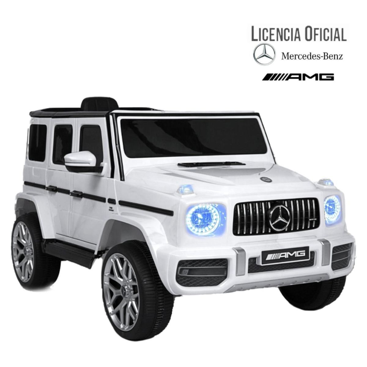 KIDSCOOL - Auto A BaterÍa Jeep G63 Con Licencia Mercedes 12V Blanco Kidscool