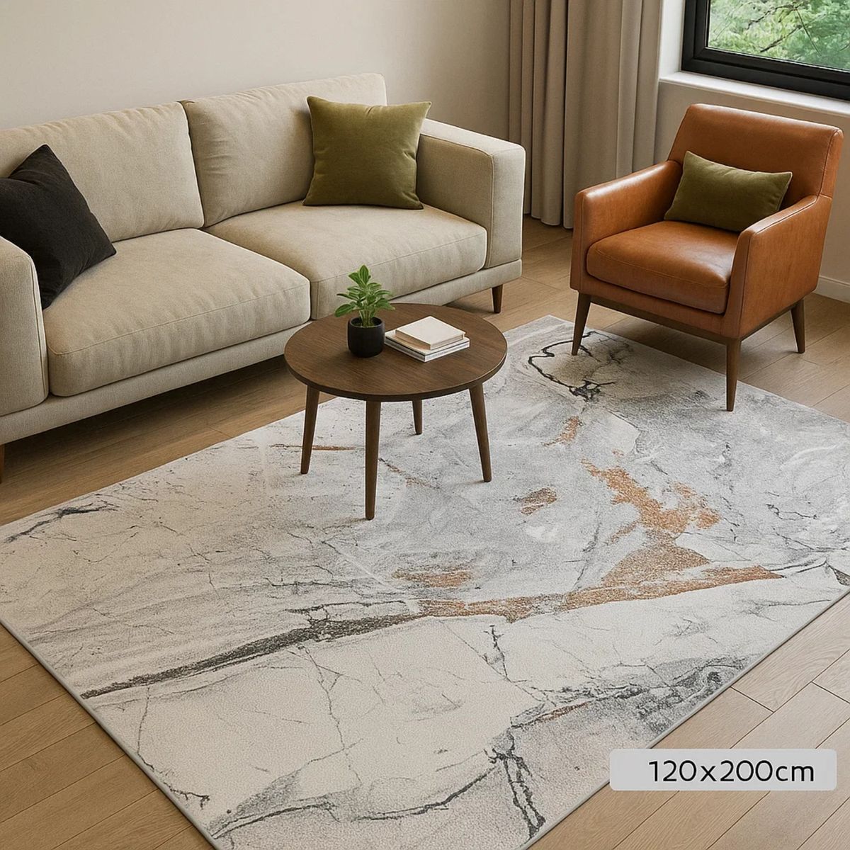 CRUSEC - Alfombra 120x200cm Decorativa Living Estampada Terciopelo