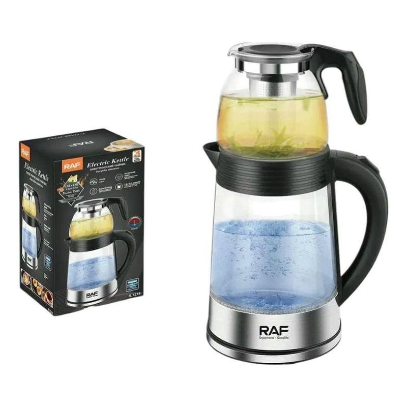 GENERICO - Hervidor Electrico 2l + Tetera Con Infusor 1l 1500w