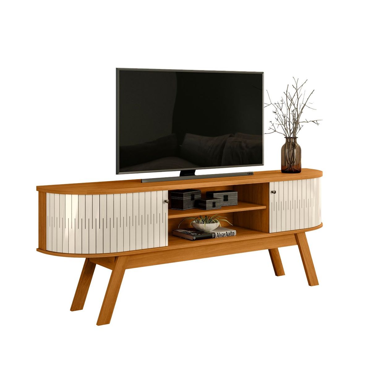 TAHUARI - Rack Valencia cinamomo off white