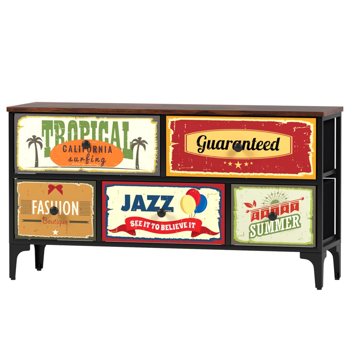 CARRY ALL - Mueble Cajonera 5 Cajones Decorados Carry All® Línea Vintage